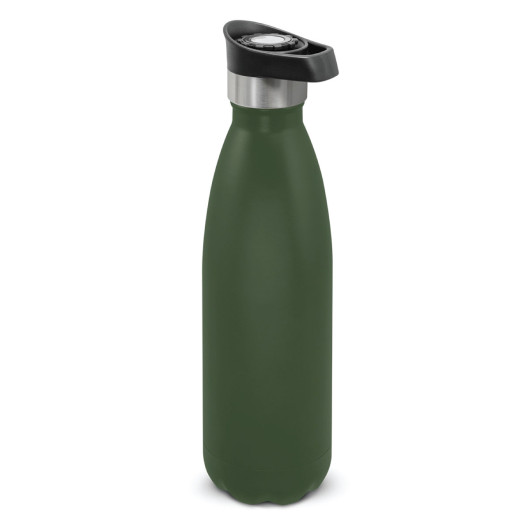 Olive Push Button Powder Coated Vacuum Bottles